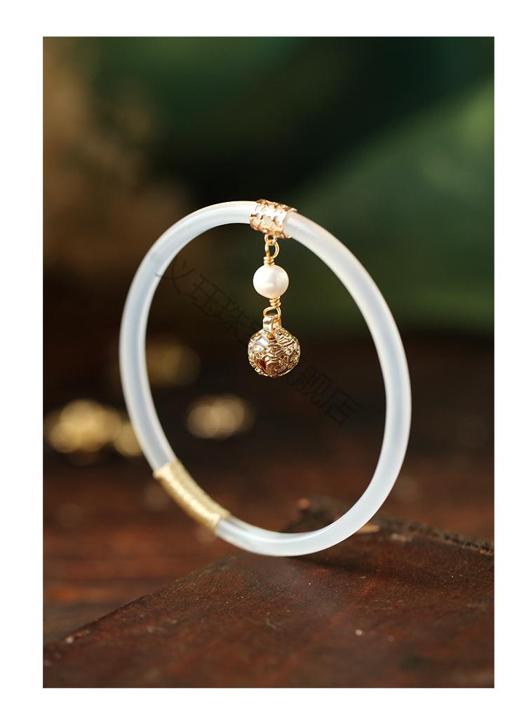 520礼物老凤凰叮当镯手镯女玛瑙镯子玉古风玉镯女款细条少女中国风义