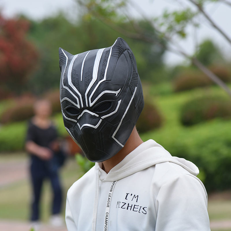 黑豹头套 面具英雄头套闪电侠cosplay漫威美国队长3头盔派对 黑豹面具