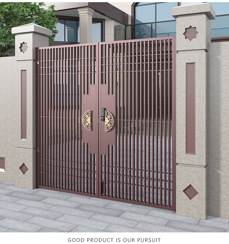 铁艺大门现代简约别墅庭院门乡村院子入户门单双开门百叶门栅栏门款16