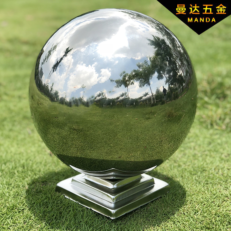 不锈钢球带座围墙装饰圆球大门柱子装饰球方球座管球连座楼梯扶手亮光