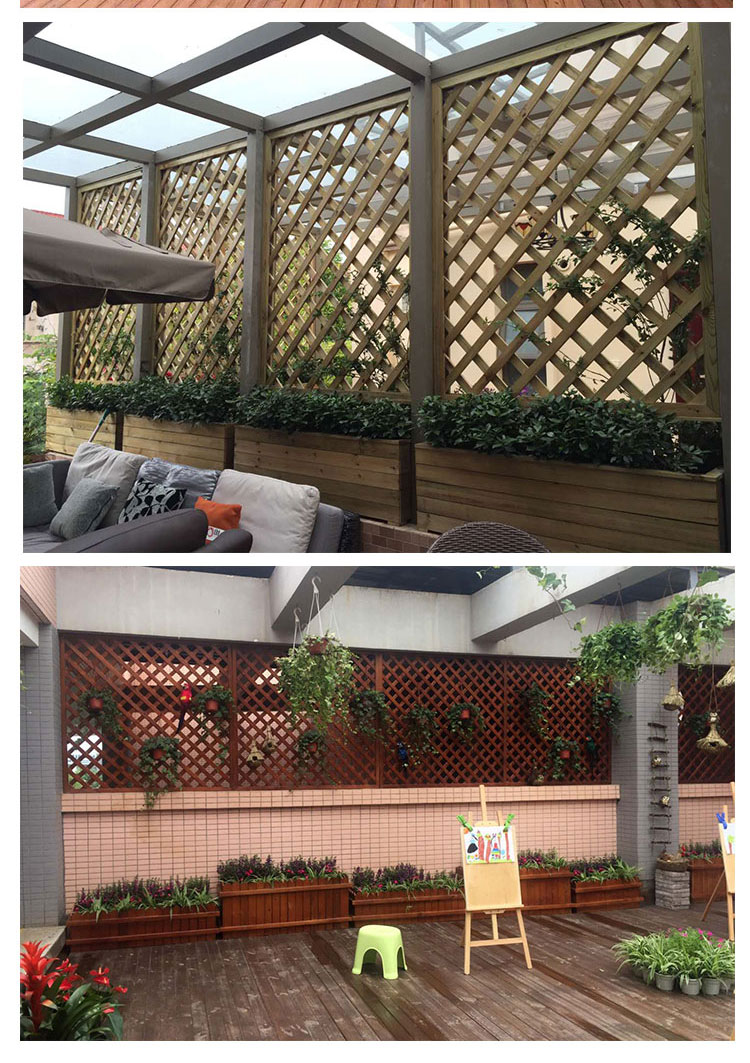 防腐木栅栏成品防腐木栅栏网格花园围墙户外栏杆阳台爬藤架花架庭院