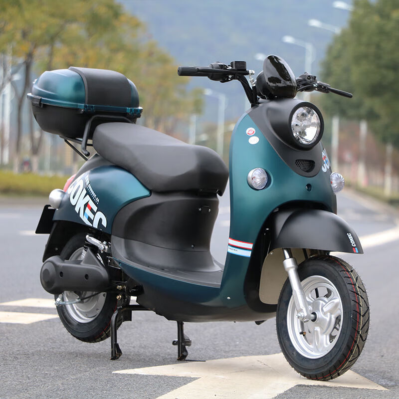 新款小龟王电动车60v男女双人电瓶车72v成人代步踏板电摩电动车 红色