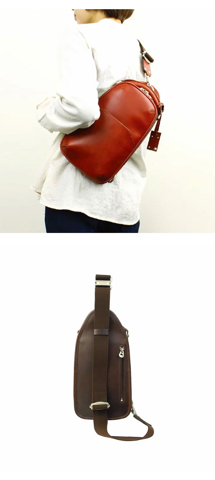 日本直邮hergopoch潮流百塔时尚经典男士胸包rakuten午夜蓝中号