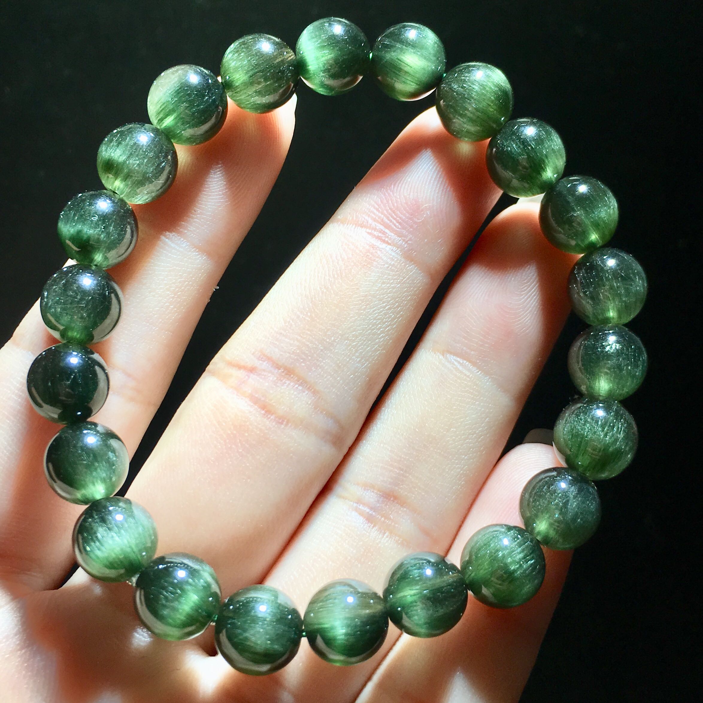 曜萱天然珍藏7a绿发晶 旺事业 全满顺精品天然绿发晶手链男女满发顺发