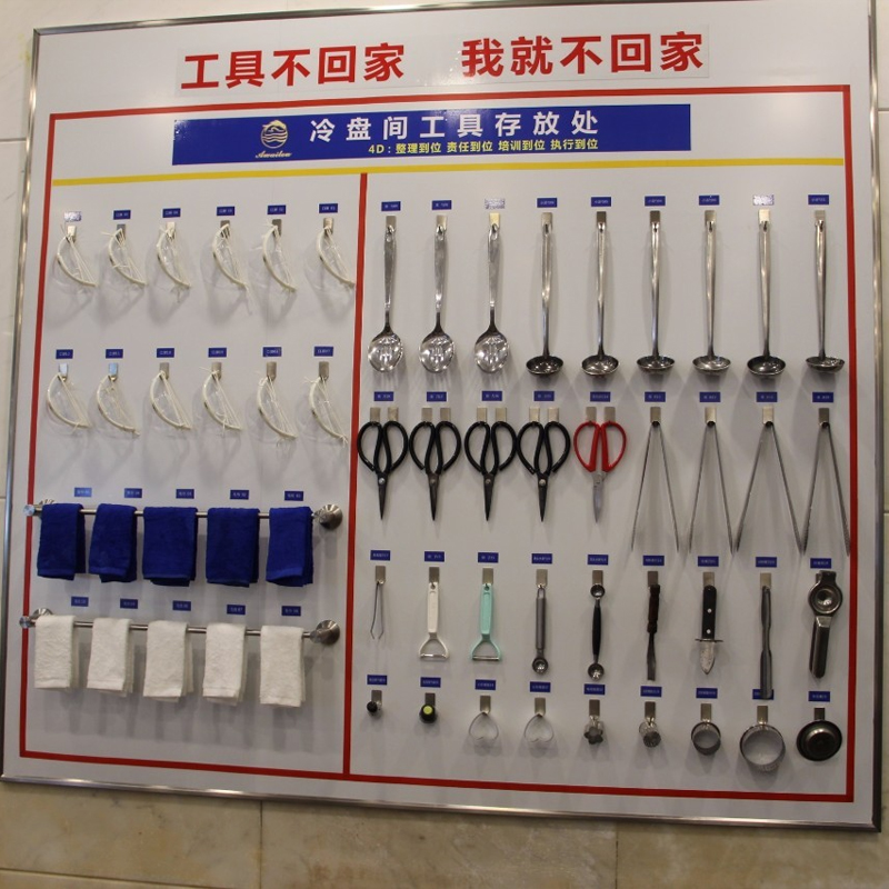 4d厨房管理标识标语5s8s餐饮酒店食堂厨房物品定位贴纸墙贴毛巾工具