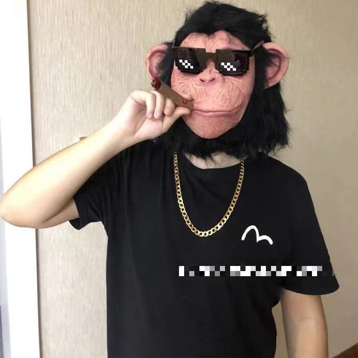 【京选】抖音网红绿鱼人面具全脸动物头套圣诞节化妆舞会搞怪表演道具