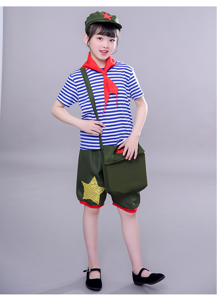 雷锋服儿童红星闪闪军装小红军演出服舞台红歌大合唱学习雷锋好榜样