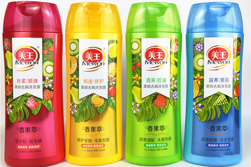 美王洗发水顺去屑止痒洗头膏滑柔顺清爽控油750ml400洗发露防干枯 红