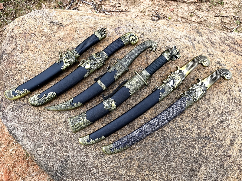 龙湶市刀剑蒙古刀户外不锈钢一体小刀虎头短刀礼品装饰摆件未开刃 深