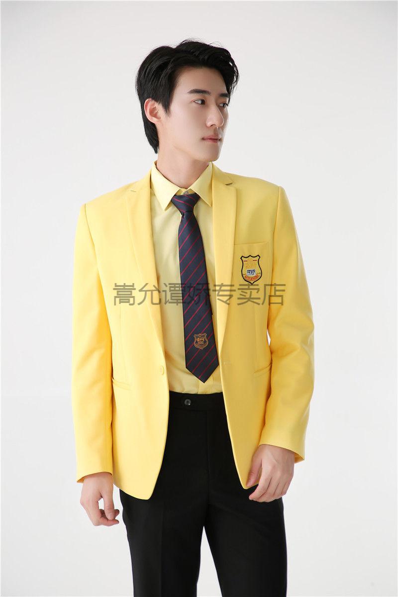 工装西服男套装新款玛雅房屋中介工作服男女西装外套浅黄色房地产销售