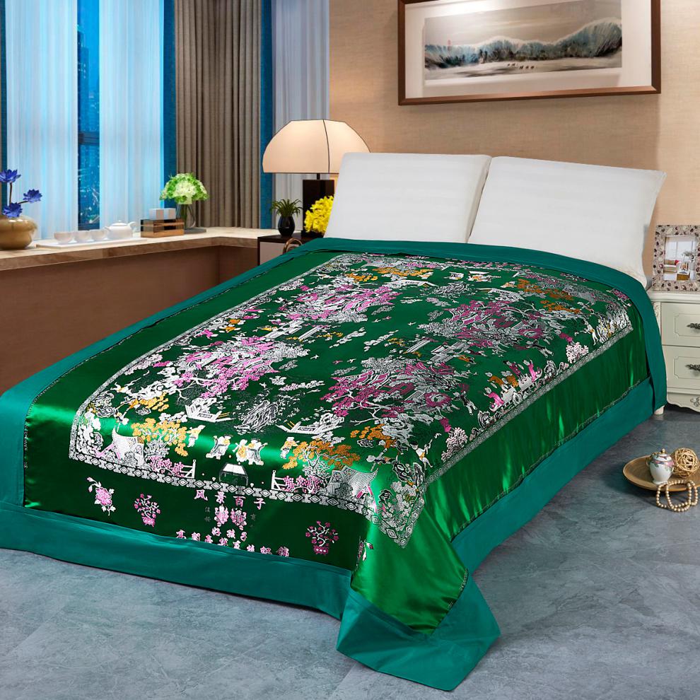 被套老式杭州丝绸杭州丝绸织锦缎软缎被面绸缎被套婚庆被罩龙凤百子