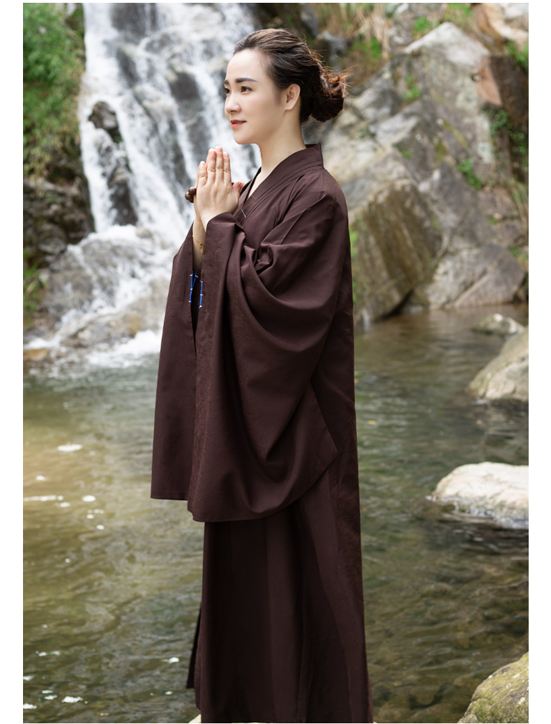 海青居士服春夏薄款高档尼姑服长袍大褂四季男女款和尚服海清衣服僧服