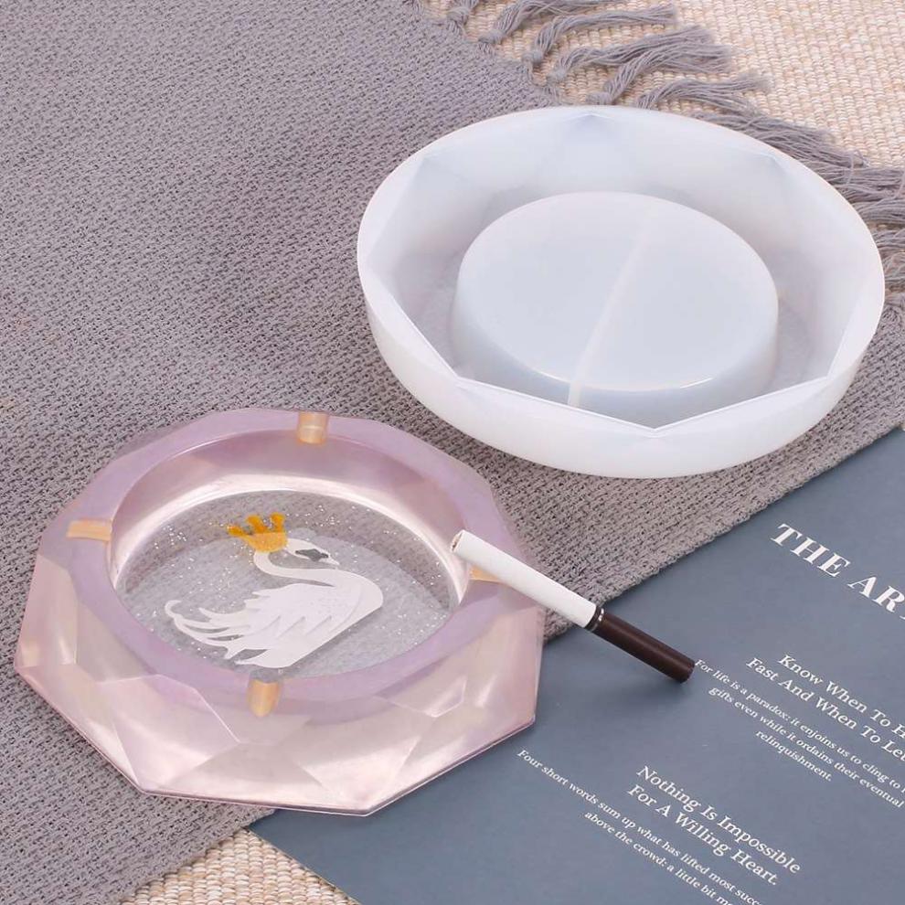 烟灰缸模具硅胶自制大号材料手工diy制作水晶滴胶磨具镜面烟3号烟灰缸