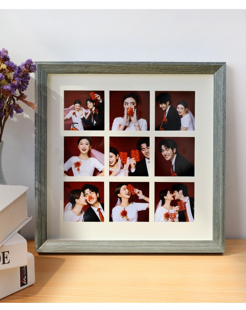 洗照片做成九宫格婚纱照相框挂墙照片打印加组合结婚照照片墙定制