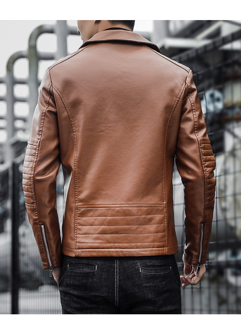 罗威凯狮 皮夹克男士2020冬季新款韩版潮流机车服皮衣复古休闲冬天