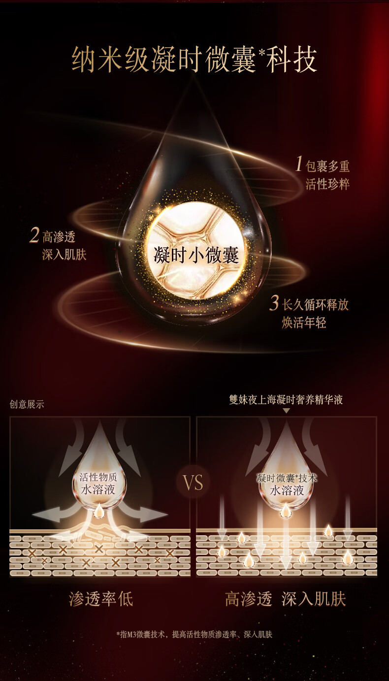 双妹（VIVE）夜上海凝时奢养精华紧致肌肤淡化细纹细腻透亮补水保湿 凝时奢养精华液5ml