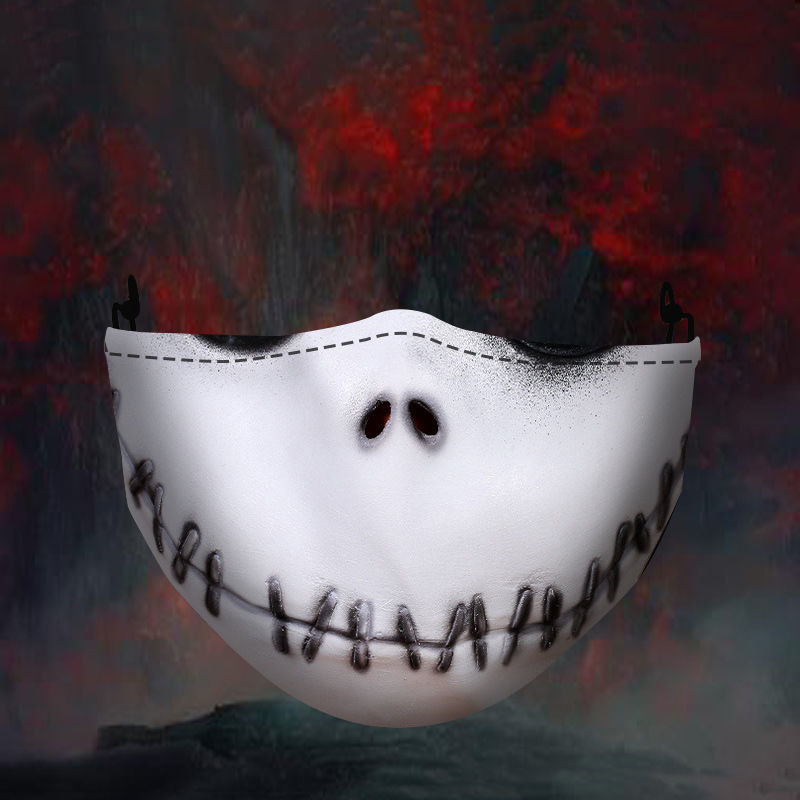 lucaly新品抖音搞笑口罩原创万圣节恐怖搞怪个性防水可清洗防尘防口罩