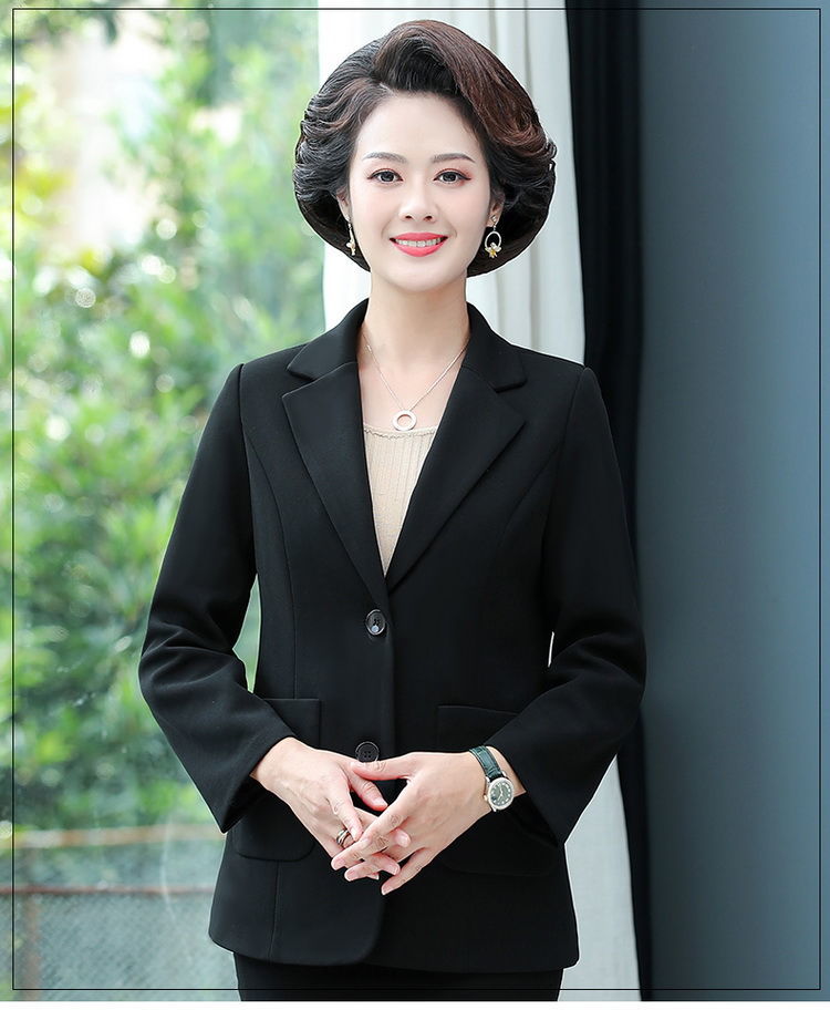 贞溪短款小西装女妈妈春装洋气外套中年女士春秋小个子修身显瘦上衣中
