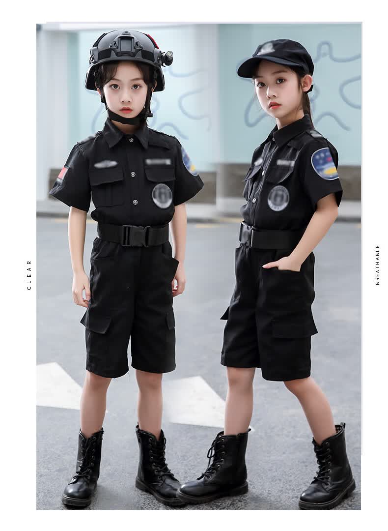 fgacct特种警察儿童服装套装儿童警察装备衣服全套幼儿园男孩军训服