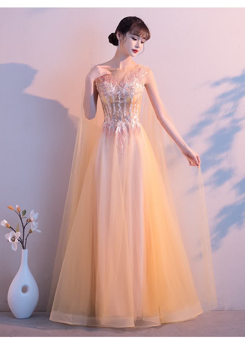 塔吉雅主持人礼服钢琴演出服女成人女款宴会气质长款仙气独唱大合唱