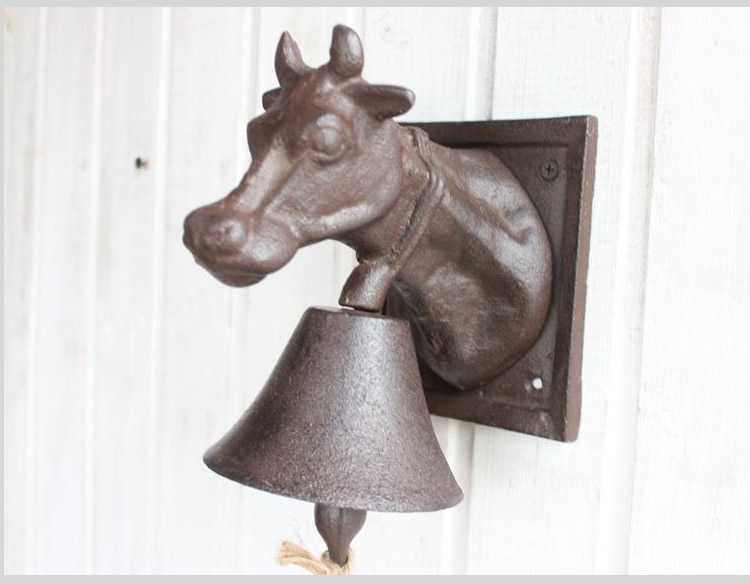 乡村古城堡之铃牛头门铃铸铁铃铛财运