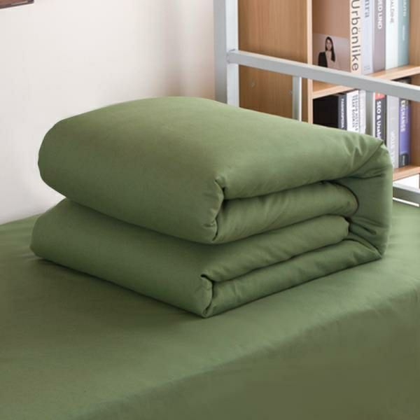军绿色棉被子军训用学生宿舍工地单人棉被褥子纯棉15米被5斤包边被芯