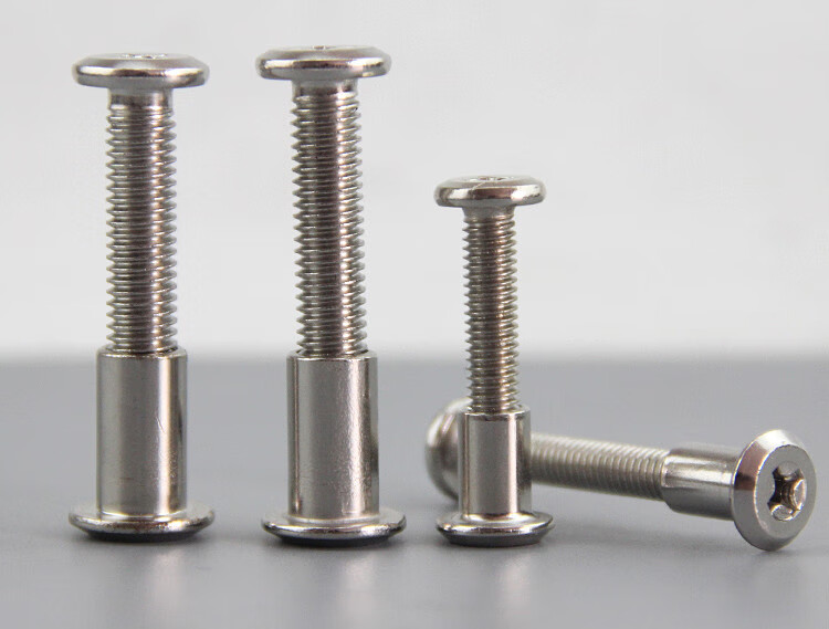 m6m8镀镍大平头十字对锁螺丝对敲夹板螺母家具螺丝组合连接子母钉 6*6