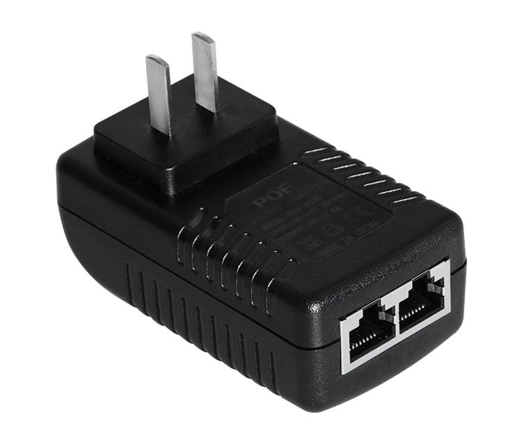 标准poe电源监控摄像机无线ap网桥poe独立供电模块48v0.5a24w 酒红色