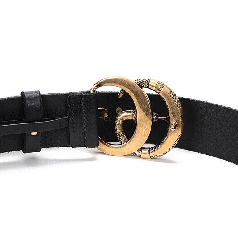 预售gucci古驰皮带女士经典款黑色蛇形双g带扣皮革腰带宽度4cm预计约