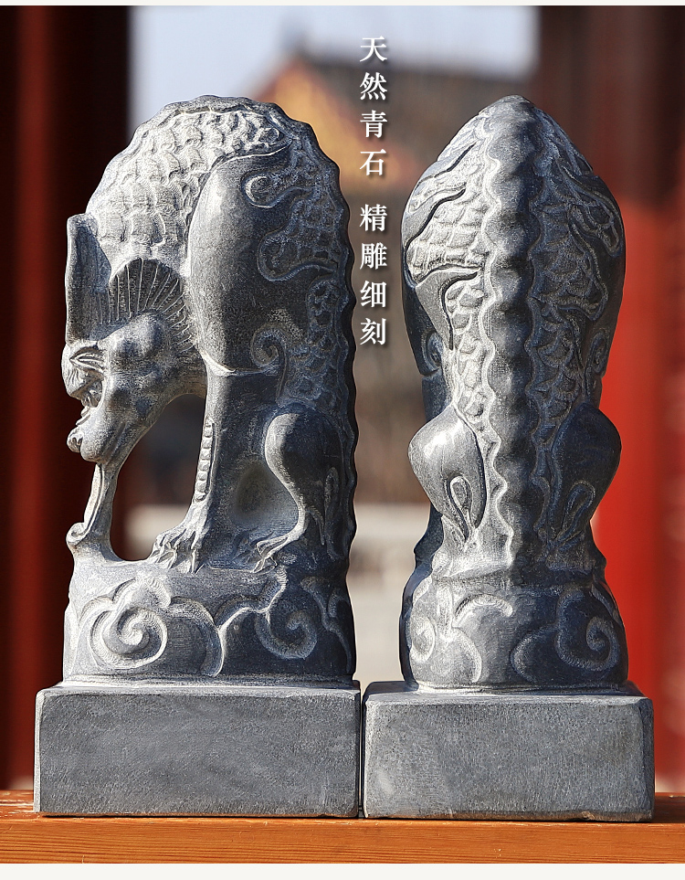 石雕吸水兽石墩蚣蝮门口避水兽风水摆件青石精雕刻滴水兽店铺家用门墩