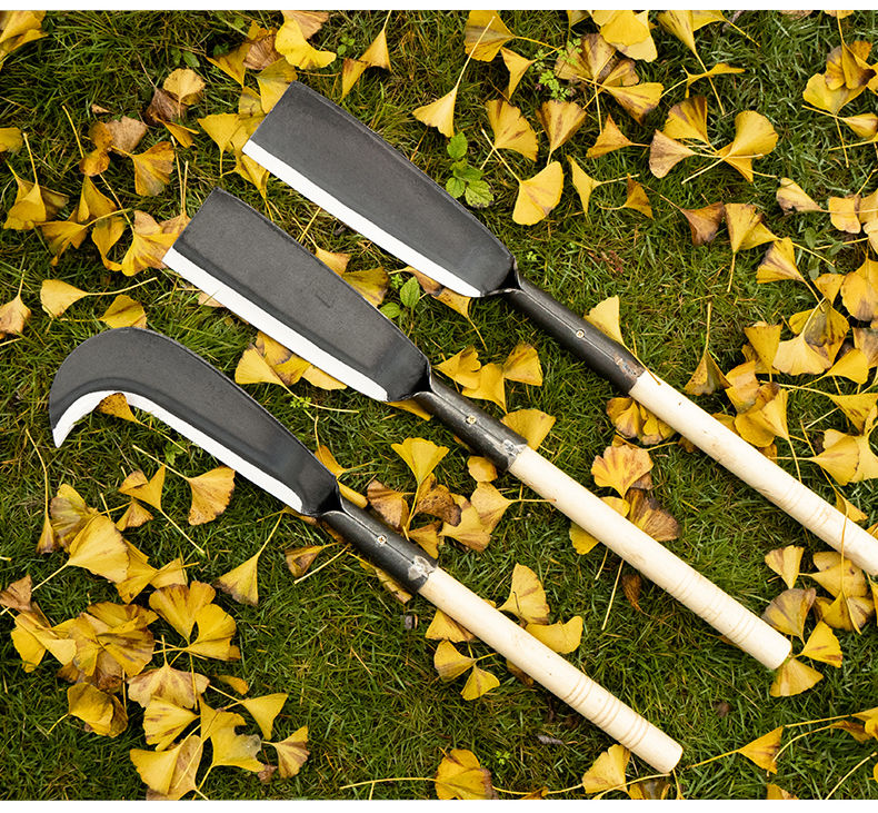 砍树钢刀镰刀柴刀锰钢开路刀直刀加长劈柴割草农用换换新 弯钩割两用