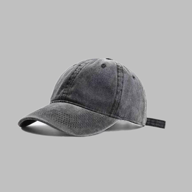 汤米伍德感工业做旧灰色水洗棒球帽女潮韩版水泥灰遮阳鸭舌帽子男女夏