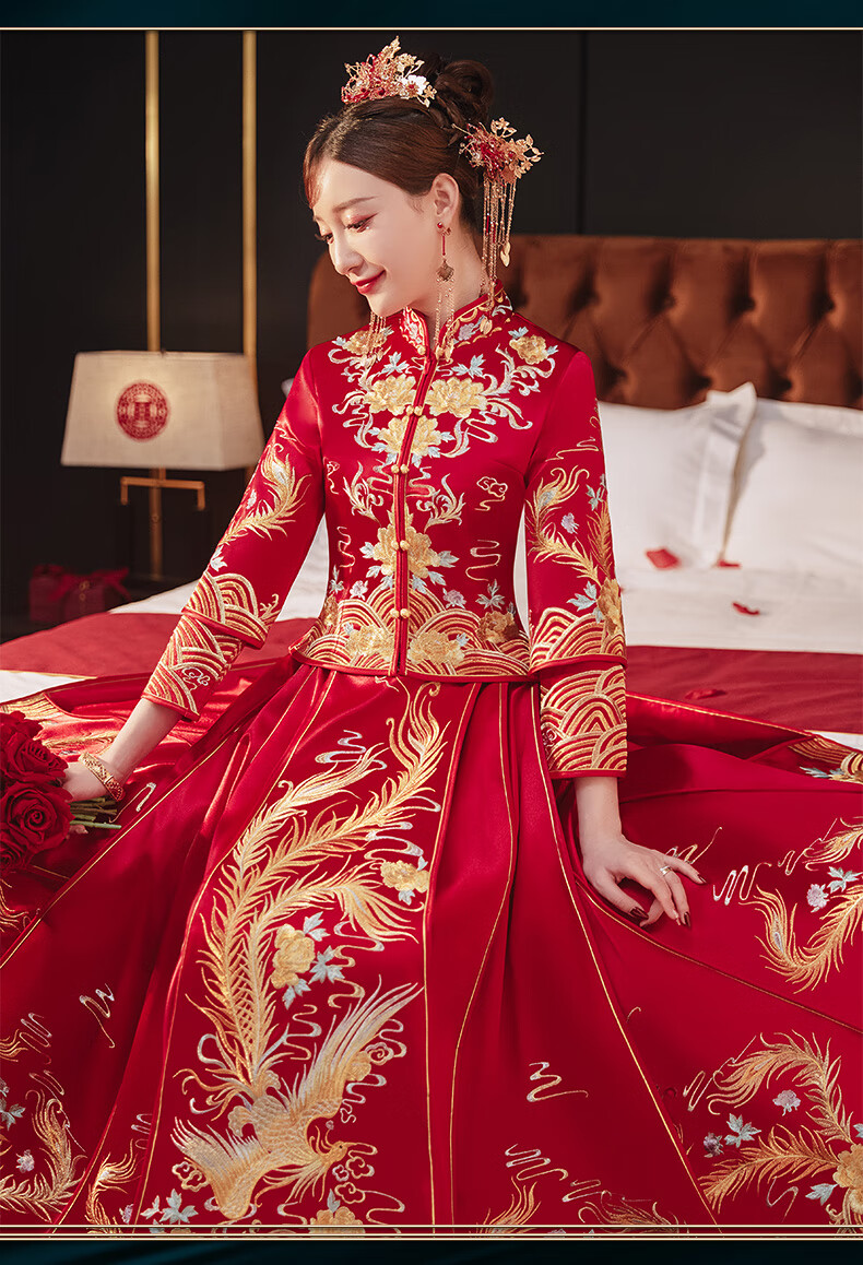 罗蒙romon秀禾服新娘2022年新款中式婚服龙凤褂小个子大码秀和2022609