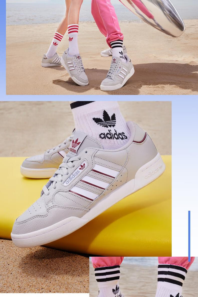 【先鉴别后发货】adidas阿迪达斯官方三叶草continental男女复古网球