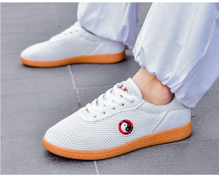 2022新款领武陈家沟太极鞋女软牛筋底武术鞋夏季网面透气练功鞋男太极