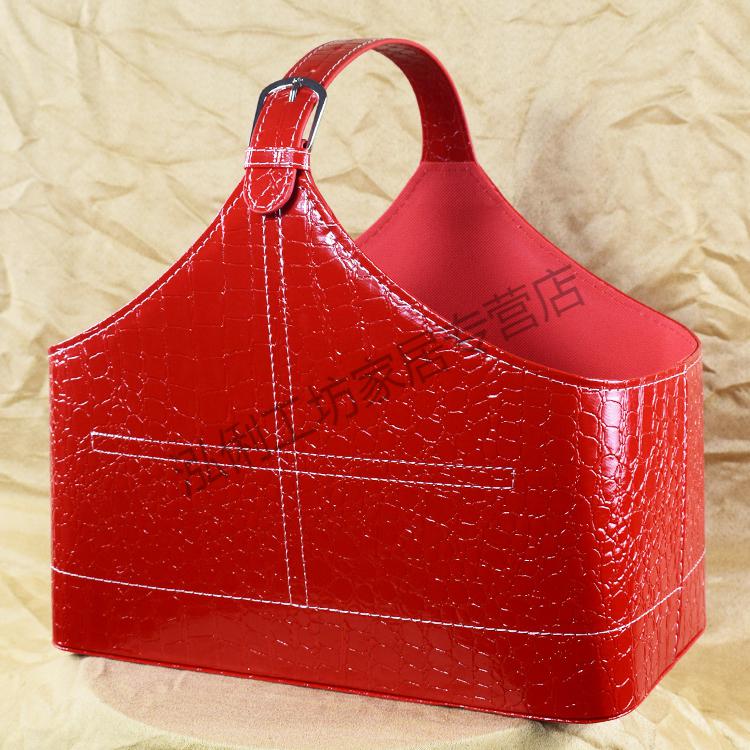 皮质礼品篮皮革手提皮篮子中秋节日礼篮私教收纳篮圣诞春节水果篮