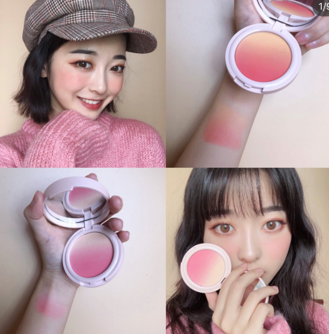 渐变仙女色~judydoll橘朵梦幻腮红蜜桃日落金橘三色自然显白送女友 01