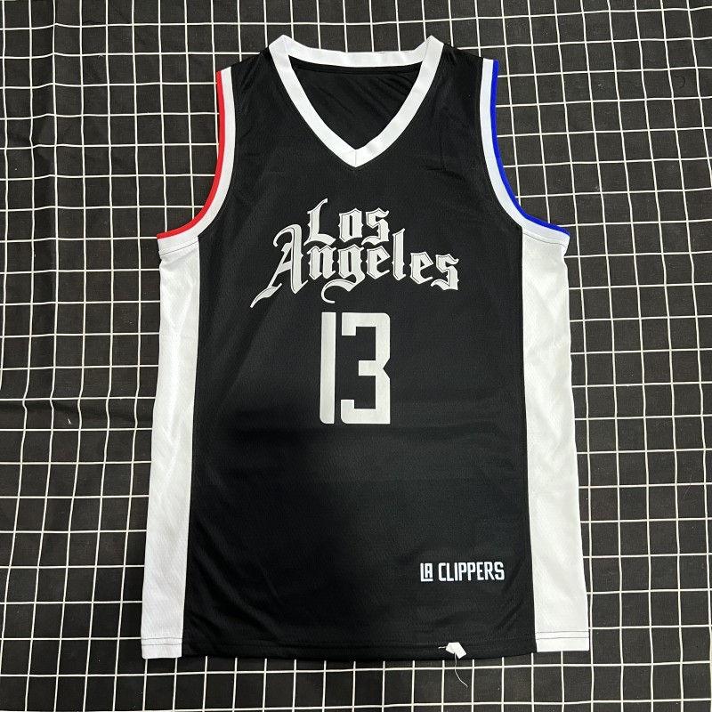 腾讯体育旗舰店同款快船队13号保罗乔治球衣 2伦纳德拉丁黑 奖励版