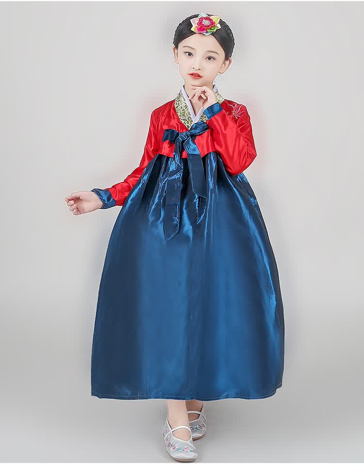 韩服儿童韩国小孩传统古装改良儿童女童韩服女宝宝童装朝鲜族六一演出