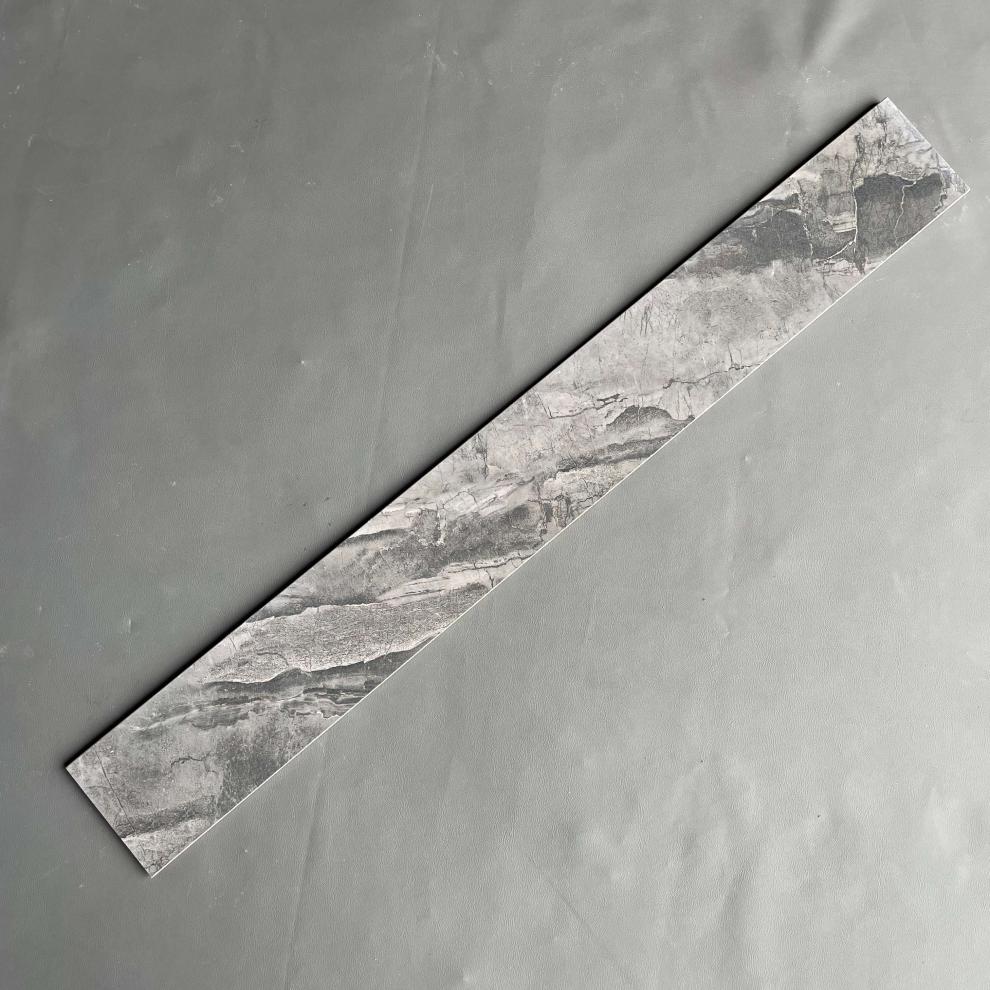 全瓷踢脚线黑白灰色亮光10*80地脚线瓷砖波打线现代客厅 浅墨灰(圆边)