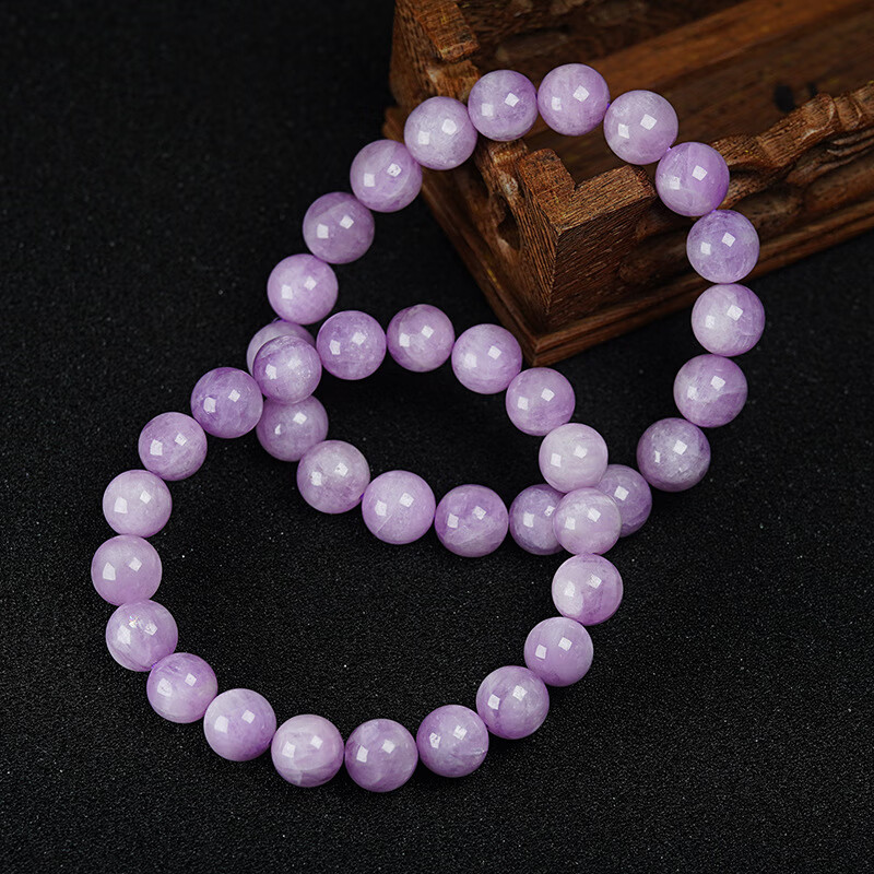 莆匠人 紫锂辉手链 薰衣草 冰透 猫眼紫锂辉石手串 水晶手链生日七夕