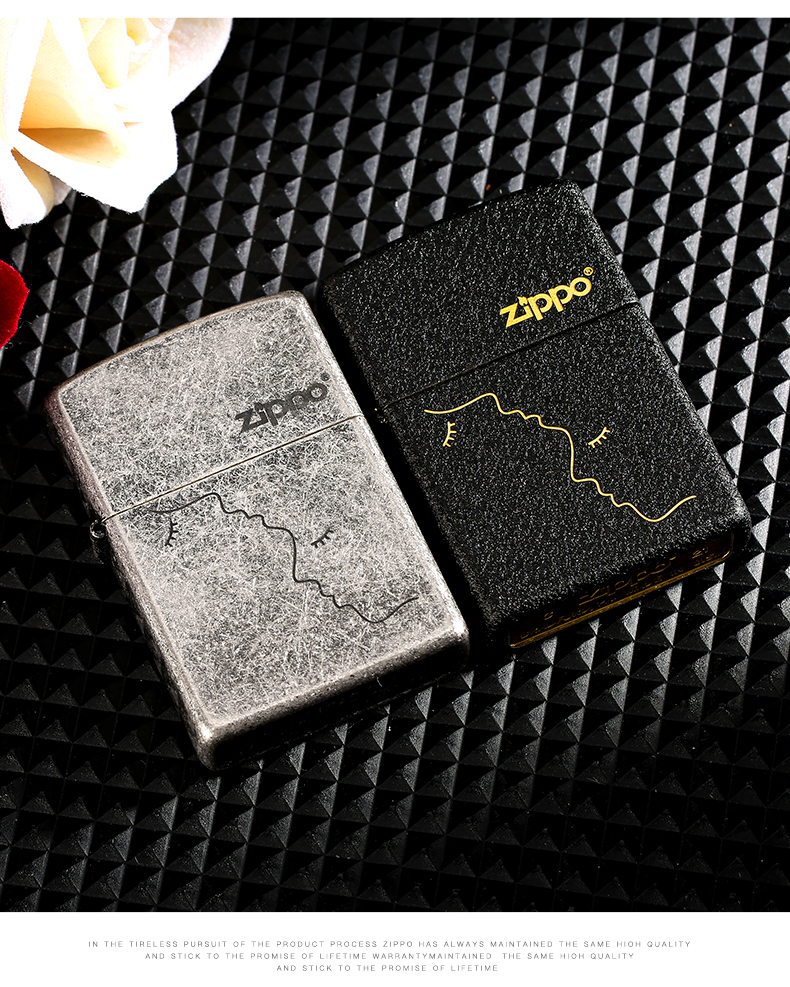 zippo正版打火机 情人节礼物创意防风煤油火机送男友 爱恋礼盒装 爱恋