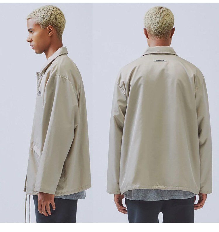 fear of god fog fw19 尼龙教练夹克 男女防风外套 杏色 l【图片 价格