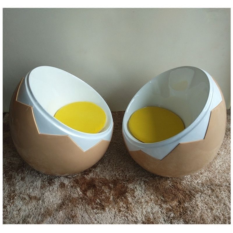 椅个性创意玻璃钢鸡蛋椅蛋壳椅煎蛋椅童趣椅茶几主题餐厅休闲桌椅椅子