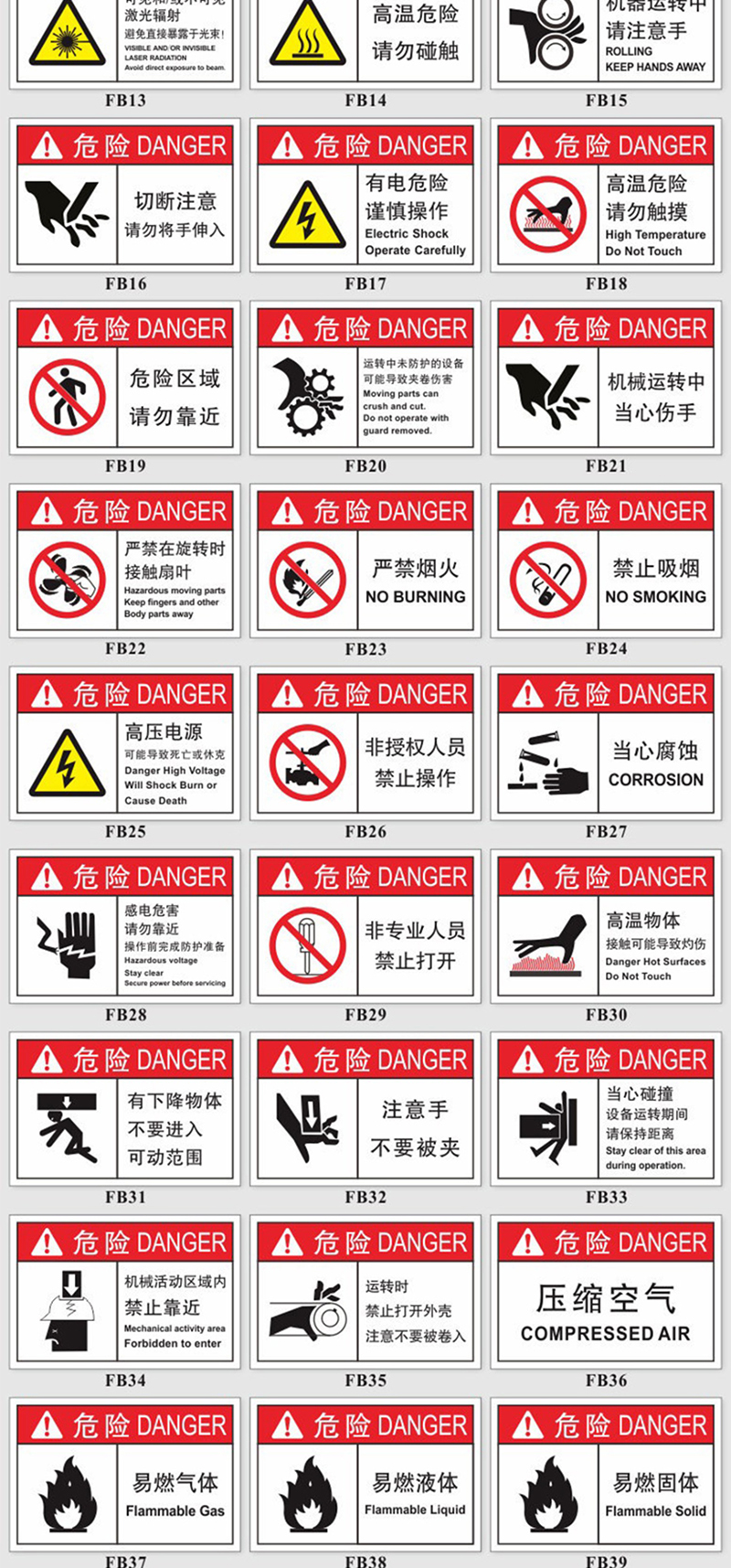 阡囤 机器标识贴纸机械设备标签安全标识警示贴警告标志pvc胶片贴标签