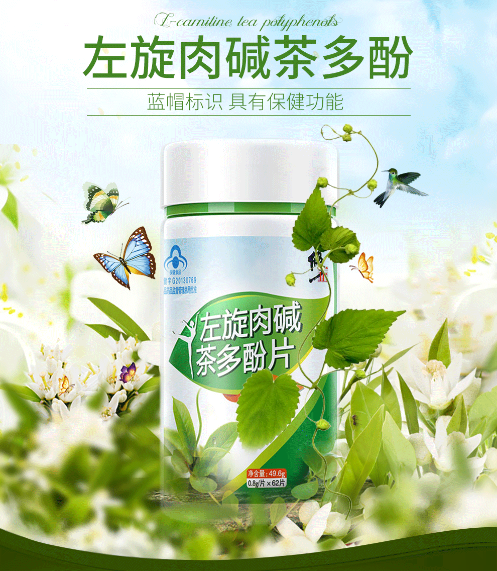 修正旗舰店左旋肉碱茶多酚片减肥可以搭配男女快速瘦身产品1盒