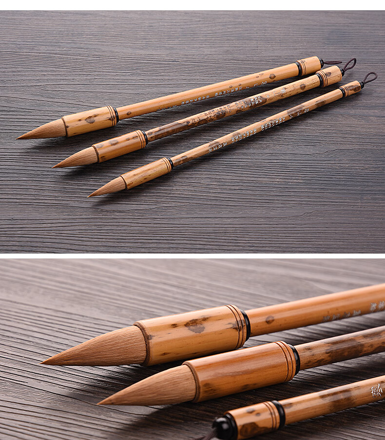 鸡距笔 短锋狼毫毛笔蒜头点子笔古代做法仿唐鸡距笔狼毫行楷隶章草黑