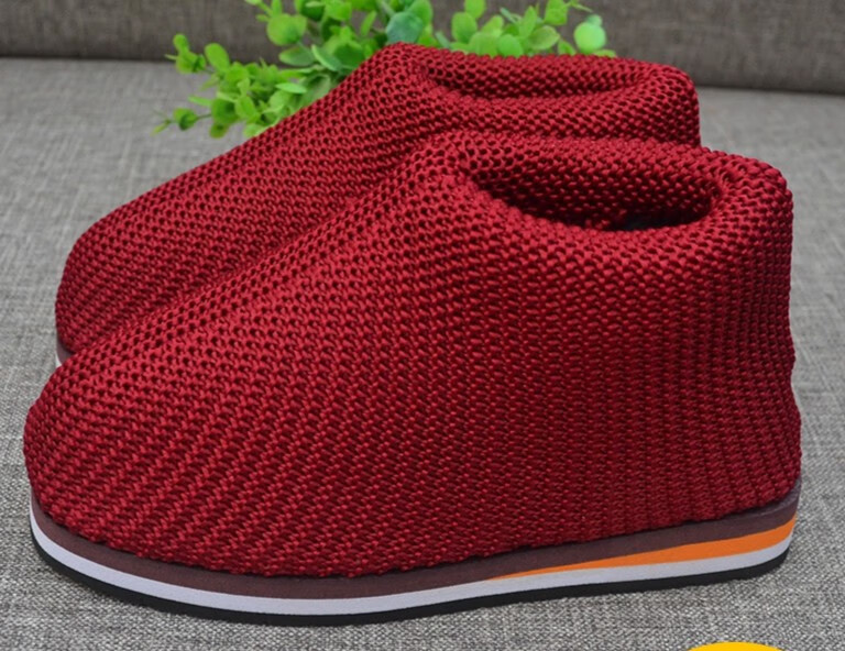 毛线鞋手工编织手织拖鞋纯手工毛线编织棉鞋男女成品秋冬棉靴加厚防滑