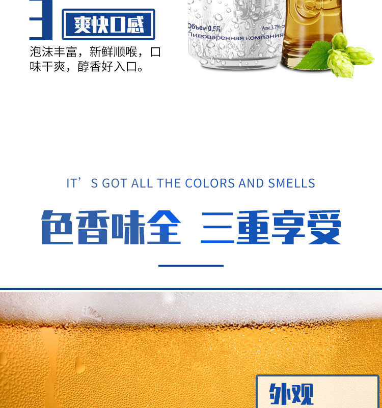 布朗克小绵羊啤酒 乌克兰小绵羊布隆啤酒500ml全麦芽啤酒易拉罐