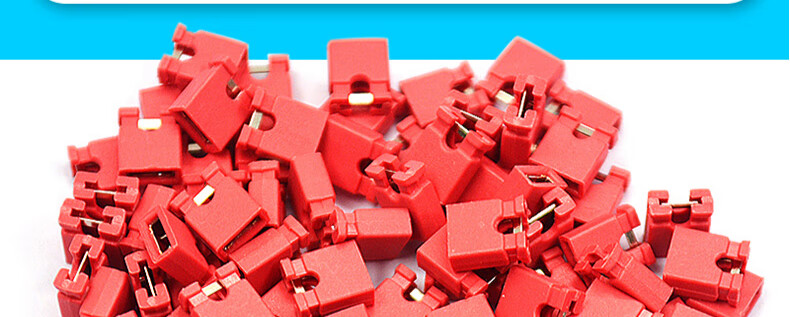 54mm黑黄蓝红色短路块排针连接器帽 长柄帽 长柄 跳线帽 间距2.